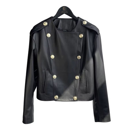 Women's genuine leather jacket - Elegant Motorcycle Style Double Breasted Genuine Leather S | Unidekuaidi