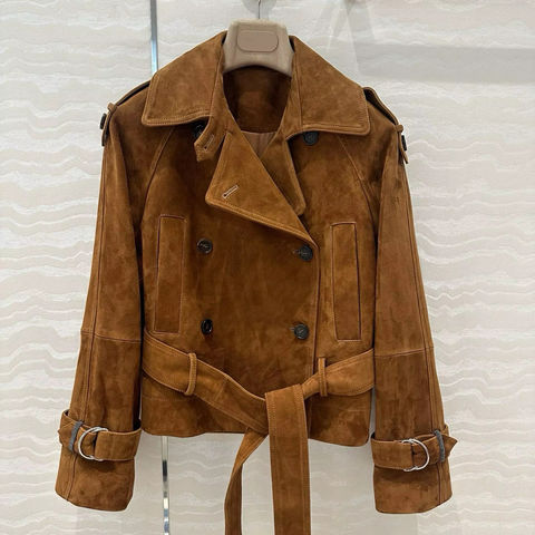 Women's genuine leather jacket - Fashionable Retro LeatherVintage Lapel Genuine Sheepskin S | Unidekuaidi