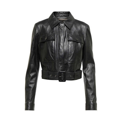 Women's genuine leather jacket - Spring New Fashion Slim High Waist Cropped Genuine 100% Le | Unidekuaidi