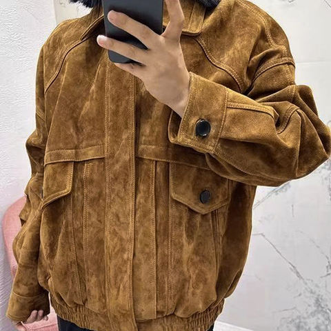 Women's genuine leather jacket - Fashion Clothes Autumn and Winter New Goat Leather Suede L | Unidekuaidi
