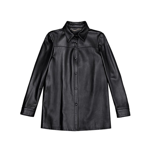 Women's genuine leather jacket - Minimal Style Lapel Genuine Leather Sheepskin Long Sleeve | Unidekuaidi