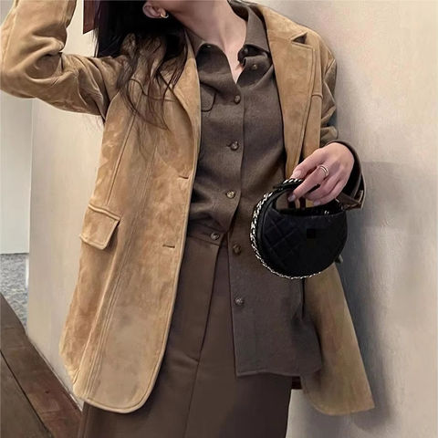 Women's genuine leather jacket - New Fashion Retro Leather Jacket Real Natural Sheepskin Su | Unidekuaidi