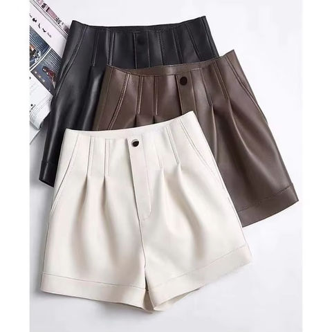 Women's genuine leather outerwear - Latest Design Stylish Solid Color Ladies High Waisted Loos | Unidekuaidi