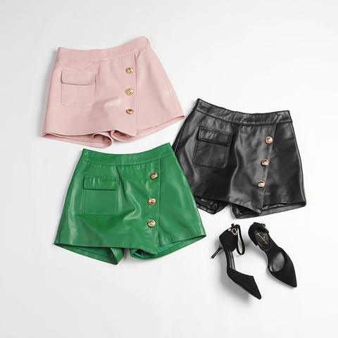 Women's genuine leather outerwear - Cost Effective Stylish Ladies Leather Short Pocket Button | Unidekuaidi