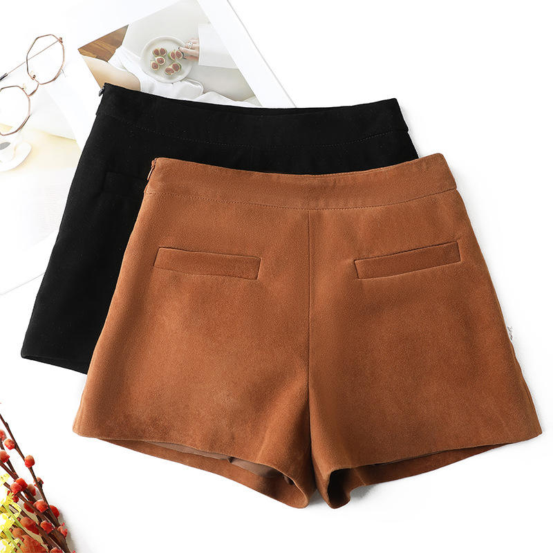 Women's genuine leather outerwear - Wholesale Price Women'S Mid Waist Solid Color Real Sheep S | Unidekuaidi