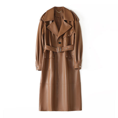 Women's genuine leather outerwear - European and American Large Collar Silhouette Sheepskin Au | Unidekuaidi