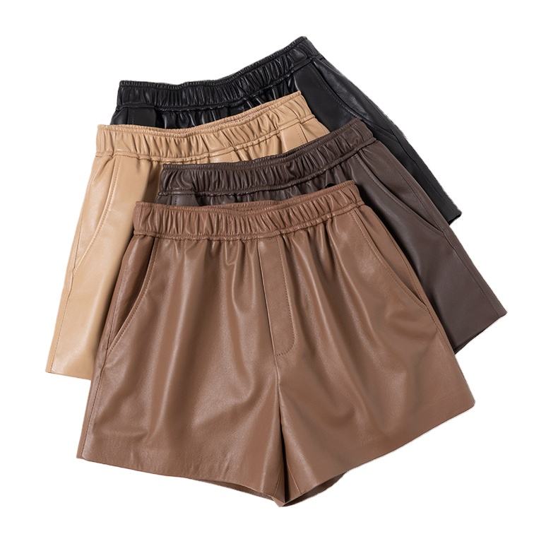 Women's genuine leather outerwear - Custom Size Fashion High Waist Solid Color Wide Leg Baggy | Unidekuaidi