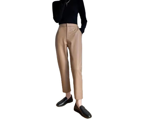 Women's genuine leather pants - High Quality Wholesale European Style Loose Causal Genuine | Unidekuaidi