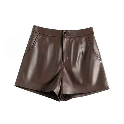 Women's genuine leather pants - Summer Spring New Arrival Solid Color Straight Leather Pan | Unidekuaidi