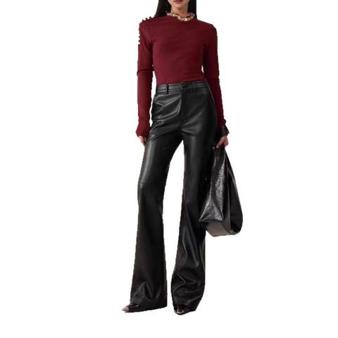 Women's genuine leather pants - Genuine Cowhide Women's Long Pants New Products Fit Narrow | Unidekuaidi