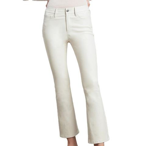 Women's genuine leather pants - Wholesale Fashion White Elegant Pocket Flare Wide Leg Shee | Unidekuaidi