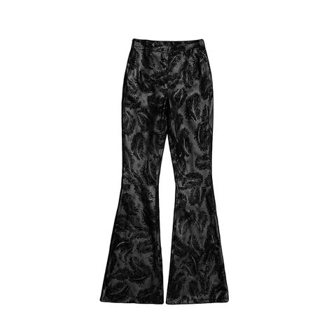 Women's genuine leather pants - Good Quality Printing Sheepskin Suede Boot Cut Women Pants | Unidekuaidi