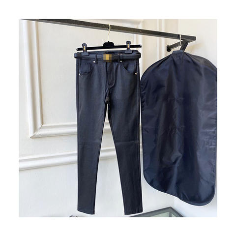 Women's genuine leather pants - New Fashion Sheepskin Pencil Trousers Pocket Belt Casual B | Unidekuaidi