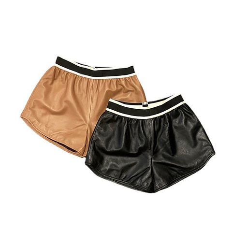 Women's genuine leather pants - New Fashion Brand Design High Waist Letter Pocket Casual L | Unidekuaidi