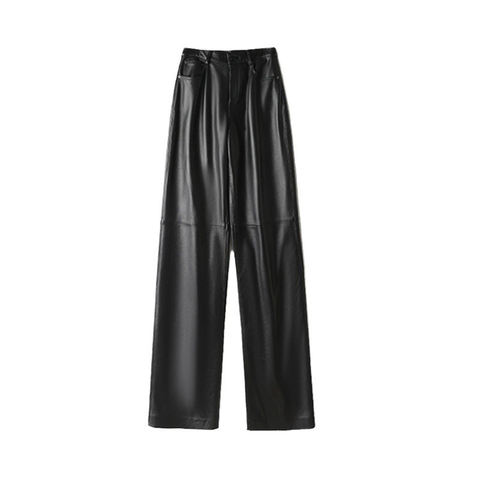 Women's genuine leather pants - New Style Commuting Casual High-waisted Slim-fitting Strai | Unidekuaidi