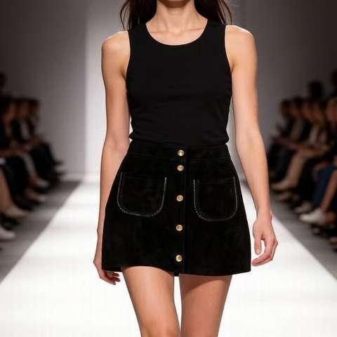 Women's genuine leather skirt - New Vintage Suede and Leather Blended Heavy-duty A-line Hi | Unidekuaidi