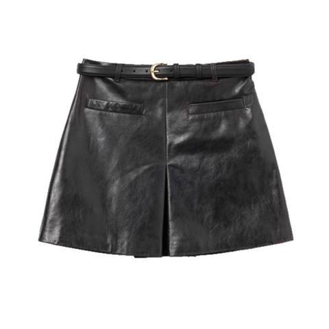 Women's genuine leather skirt - New Fashion A-line Sexy Genuine Leather Summer Skirt Oil-w | Unidekuaidi