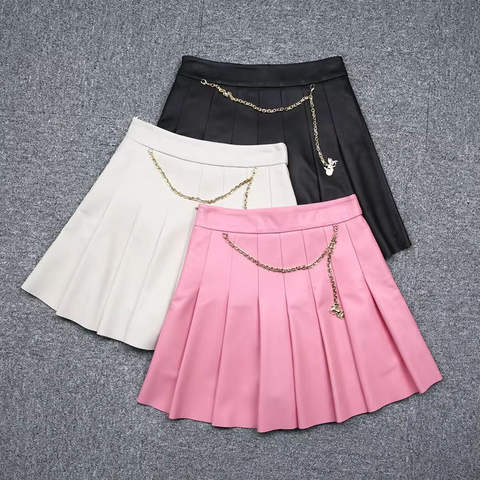 Women's genuine leather skirt - Sheep Skin Girl Hundred Fold Chain a Skirt Sheep Skin Shor | Unidekuaidi