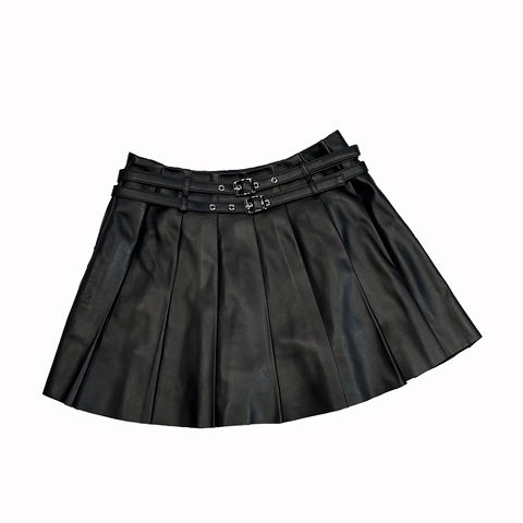 Women's genuine leather skirt - Factory Good Quality New Stylish Female Sweet Black Leathe | Unidekuaidi