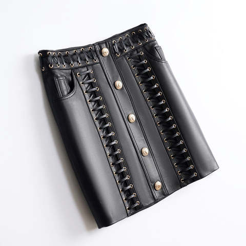 Women's genuine leather skirt - European Style Women New Design Real Leather Skirt Single | Unidekuaidi