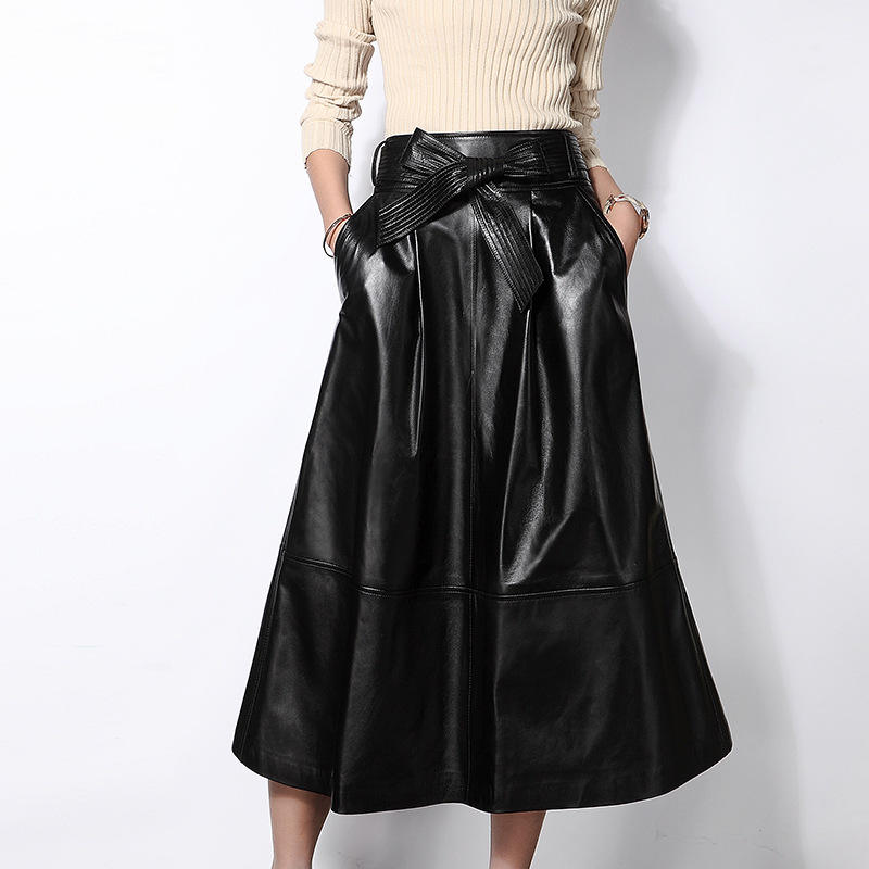 Women's genuine leather skirt - Wholesale Factory Price Genuine Sheepskin Material Solid C | Unidekuaidi