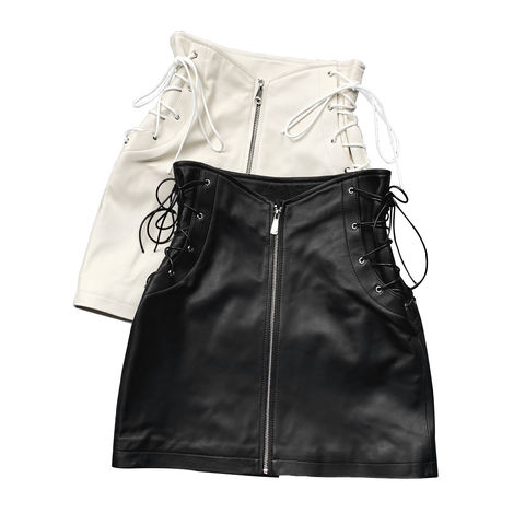 Women's genuine leather skirt - Fashion High Waist Sexy Black Female Short Skirt for Party | Unidekuaidi