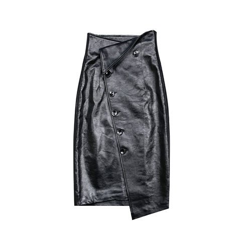 Women's genuine leather skirt - High Quality New Design Sheep Skin Wrap Skirt Asymmetry Ge | Unidekuaidi