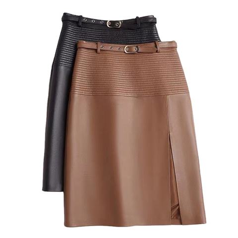 Women's genuine leather skirt - Wholesale Fashion New Design Medium Length Stylish Genuine | Unidekuaidi
