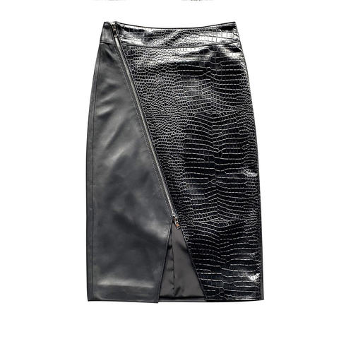 Women's genuine leather skirt - Custom Falda Casual Ladies Short Girls' Women Leather Genu | Unidekuaidi