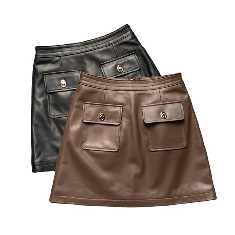 Women's genuine leather skirt - Hot Sale Fashion Beauty Short Mini Skirts Pocket Zipper Sh | Unidekuaidi