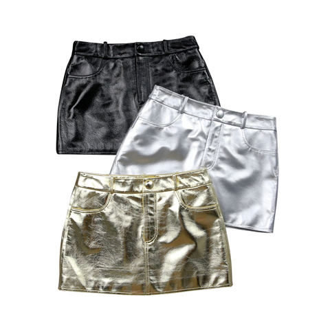 Women's genuine leather skirt - Design Spice Girl Style Genuine Leather Sheepskin Fluoresc | Unidekuaidi