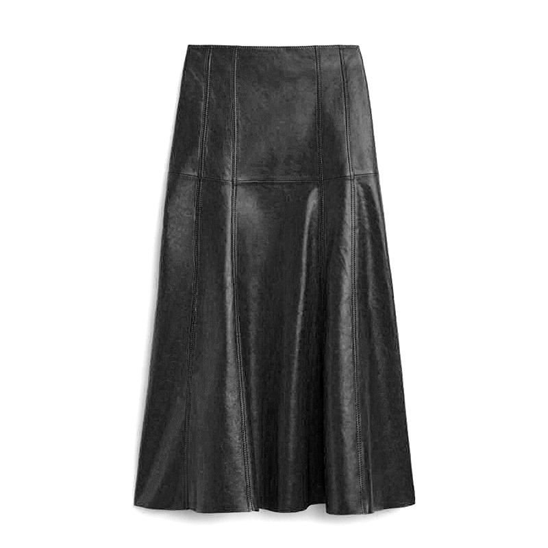 Women's genuine leather skirt - Factory Price Genuine Sheep Leather Long Fishtail Skirts P | Unidekuaidi
