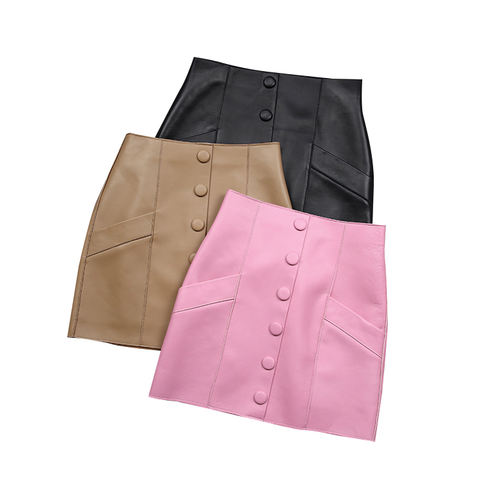 Women's genuine leather skirt - Real Sheepskin Tight Mini Pencil Skirt for Young Lady High | Unidekuaidi