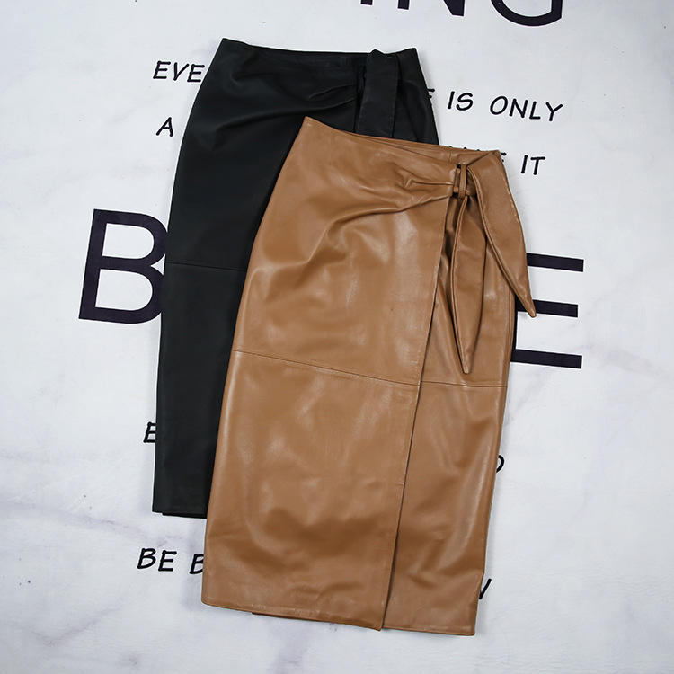 Women's genuine leather skirt - Manufacturer Hot Sale Leather Skirt Autumn Winter Real She | Unidekuaidi