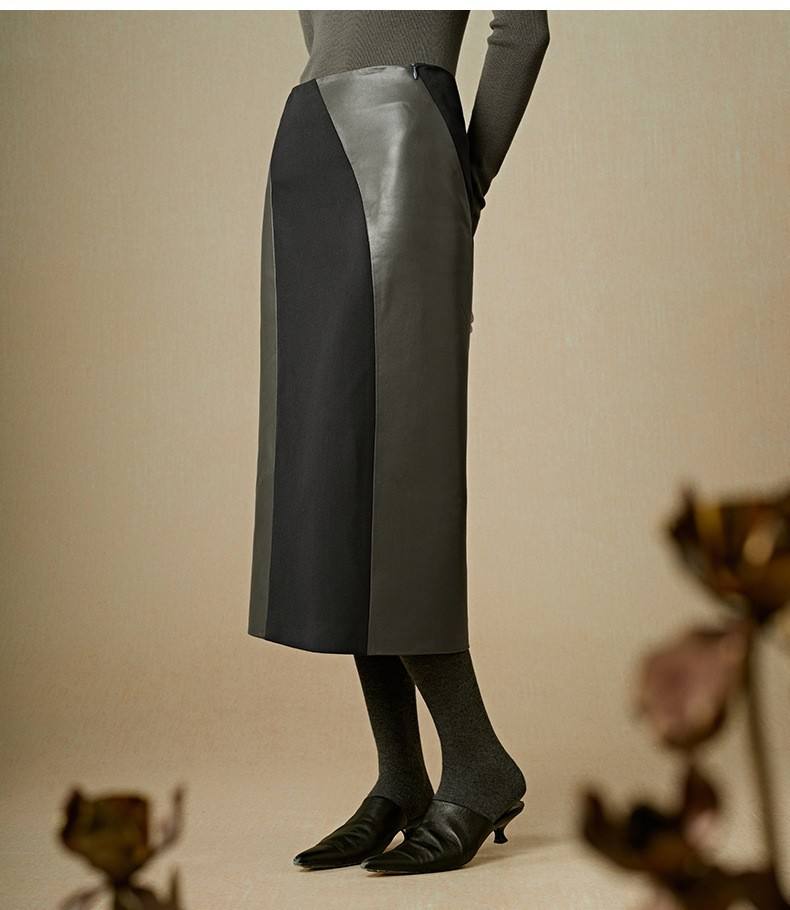 Women's genuine leather skirt - Latest Product Black Suede Wrap Skirt Sheepskin Leather Sp | Unidekuaidi