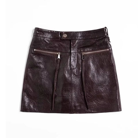 Women's genuine leather skirt - Beautiful Short Skirt Genuine Vegetable Tanned Sheepskin S | Unidekuaidi