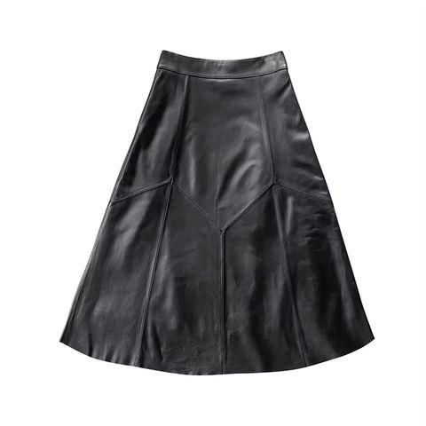 Women's genuine leather skirt - % Genuine High Quality Leather Custom Sexy Elegant High Ri | Unidekuaidi