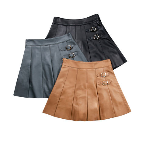 Women's genuine leather skirt - New Design Women Fashion Elegant Women's Skirts Solid Colo | Unidekuaidi