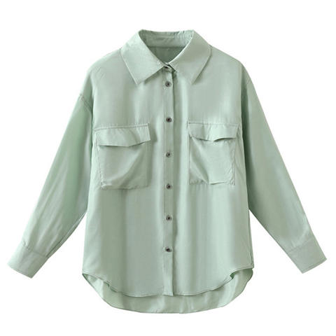 Women's genuine leather top - Fashion High End Copper Ammonia Cargo Pocket Single Breast | Unidekuaidi